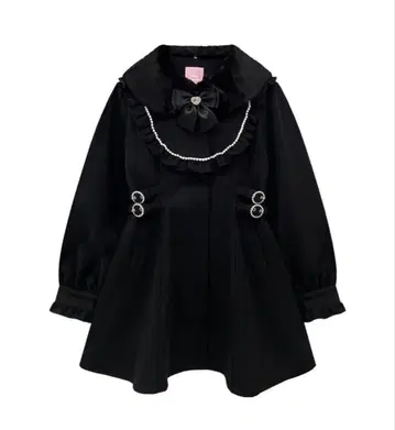 허니 시나몬 펄 파이핑 리본 코트