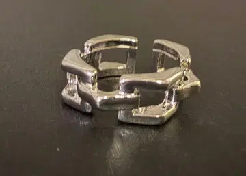 아쉬페프랑스 실버 컬러 스퀘어 체인 링크 반지 8.5호