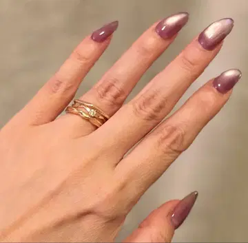 아쉬페프랑스 골드 반지 3개 세트 웨이브 디자인 9~10호