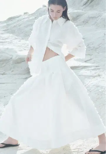 H&M 프린지 플레어 롱 스커트 34 새상품