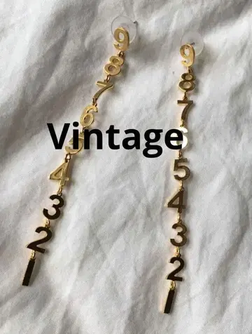 빈티지 숫자 골드 귀걸이 프린지 레터링 개성있는