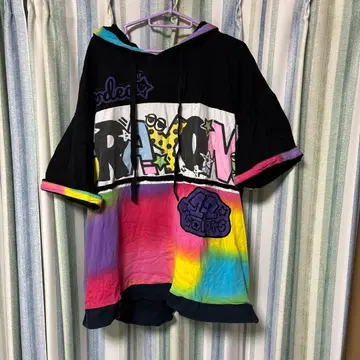 엘르로데오 ELRODEO 컬러풀 반팔 후드티