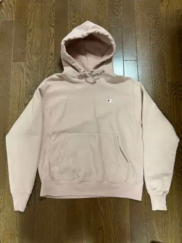 Champion 핑크 후드 부착 후드티