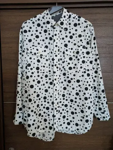 Milkboy 도트 무늬 긴팔 셔츠 화이트/블랙