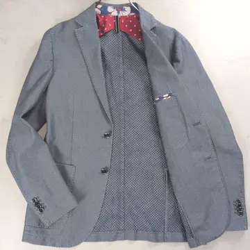 L.B.M.1911 테일러드 자켓 2 버튼 꽃무늬 인디고 L 이탈리아