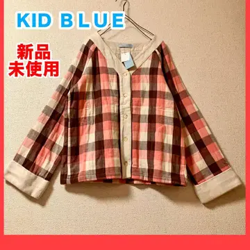 미사용 KID BLUE 파자마 룸웨어 겉옷 핑크 체크 코튼