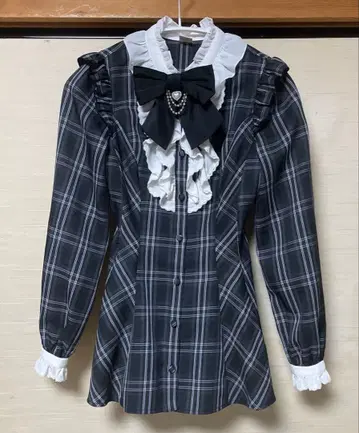 시크릿 허니 긴팔 셋업 체크 블랙 겨울 의류 지뢰계