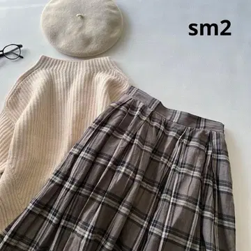 b1746* 사만사 모스모스 뒷 개더 코튼 린넨 스커트