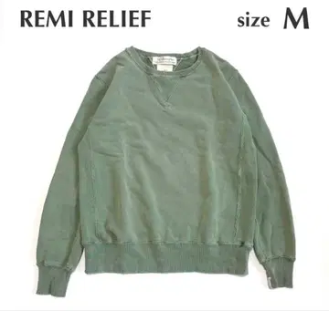 REMI RELIEF 레미레리프 데미지 가공 맨투맨 그린