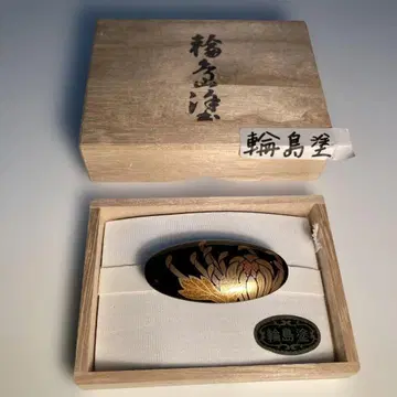 와지마누리 칠기 오비 고정 띠 국화 도서 본칠 쇼와 레트로 (420)