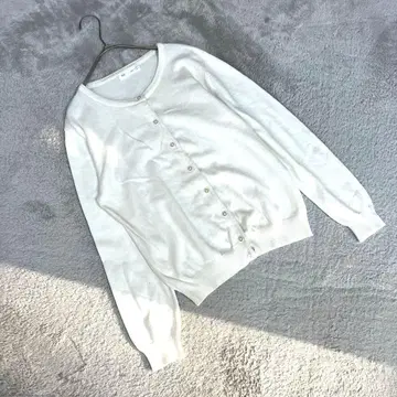 새상품급 [비스] (M) 긴팔 가디건 화이트 면
