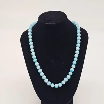 빈티지 파랑 빅볼 비즈 목걸이 레트로 액세서리