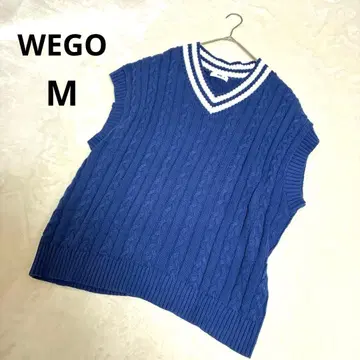 WEGO 위고 니트 베스트 슬리브리스 블루 두꺼운 원단 파랑 레이어드 M
