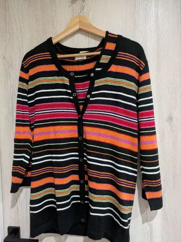 앙상블*LL 사이즈*스트라이프 니트 가디건 탱크탑 세트