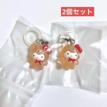 헬로키티 2개 세트 라떼곰 메지루시 액세서리