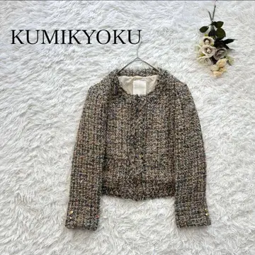 KUMIKYOKU 쿠미쿄쿠 트위드 자켓 노카라 루즈핏 빅 사이즈