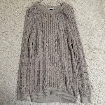 [ H BEAUTY&YOUTH ] 스웨터 니트 로우 게이지 케이블 짜임