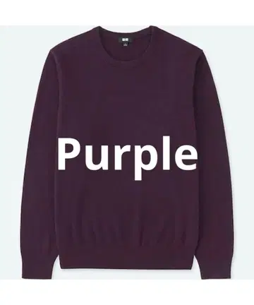 레어 [ UNIQLO ] 유니클로 크루넥 캐시미어 니트 퍼플 M