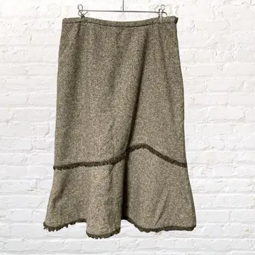 12361 BELLEZA FIRST 트위드 스커트 머메이드 프린지