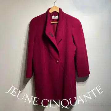 JEUNE CINQUANTE 와인 레드 울 코트