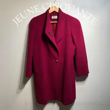 JEUNE CINQUANTE 와인 레드 울 코트