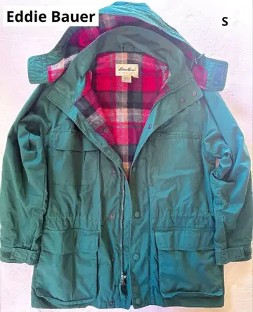 에디 바우어 마운틴 파카 마드라스 체크 플란넬 라이너 그린 S