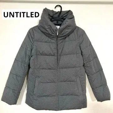 [ UNTITLED/언타이틀 ] 후드 부착 그레이 다운 자켓 눈놀이