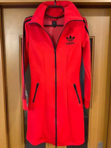 #새상품급 adidas 트레포일 집업 저리 원피스 레드#M
