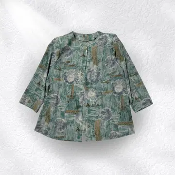 그린 올 패턴 자켓 일본제 M 사이즈 봄/가을 겉옷 출퇴근 외출