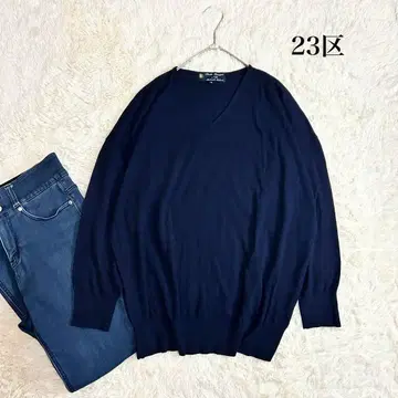 새상품급 23구 x 보트 주세페 울 100% 고급 니트 네이비 L~LL