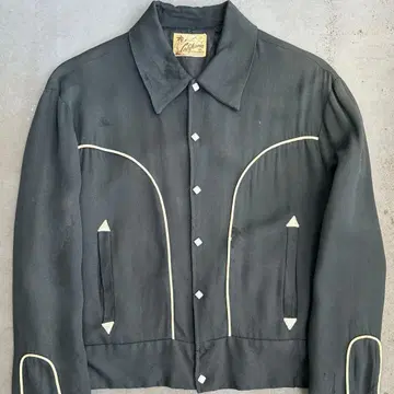 50s 레이온 개버딘 웨스턴 자켓 블랙 M