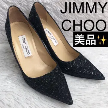 펌프스 23.5 블랙 JIMMY CHOO 지미추 글리터 라메
