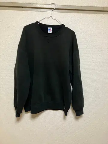 USA 90s 러셀 블랙 무지 맨투맨 XL
