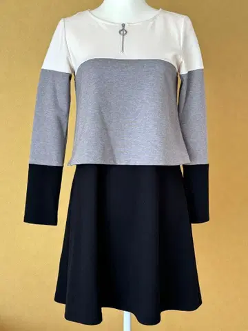 [ 클리닝 완료 ] MARY QUANT A라인 원피스 그레이 블랙 화이트