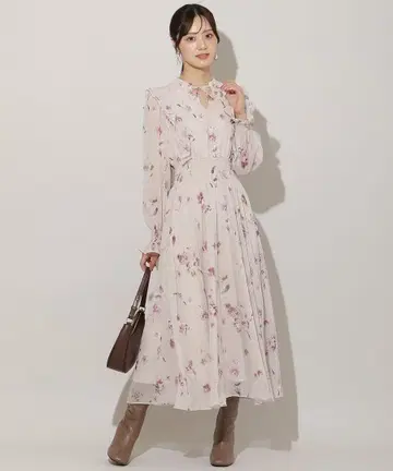 플라워 프린트 허리 셔링 원피스 윌 셀렉션