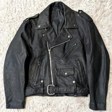Leathercraft process 더블 라이더 자켓 주름 가죽 L