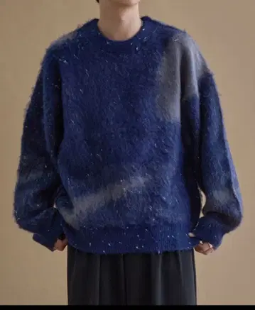 [ epnok ] 추상 루즈 니트 네이비