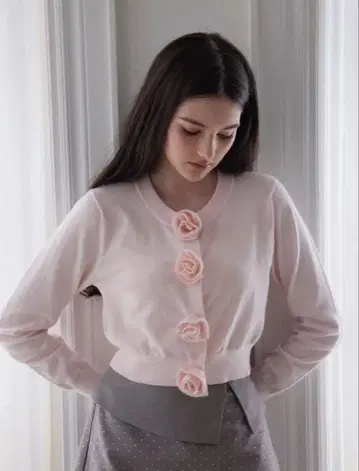 새상품 treat urself 로즈 가디건 핑크