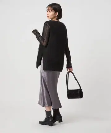 헤어리 니트 베스트