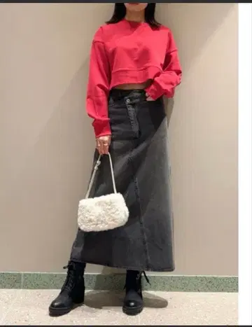 SNIDEL 스나이델 다크 그레이 데님 스커트