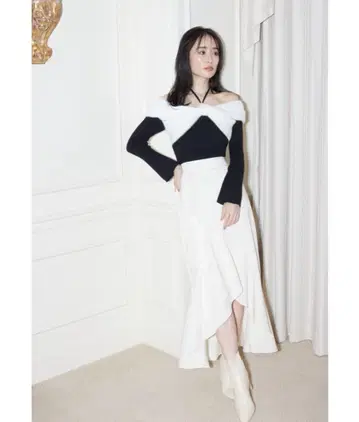 SNIDEL 화이트 머메이드 스커트