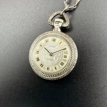 CITIZEN 펜던트 워치 수동 와인딩 실버 로만 빈티지