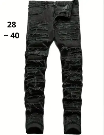 US UK drip hip hop 블랙 데미지 스키니 드릴 y2k