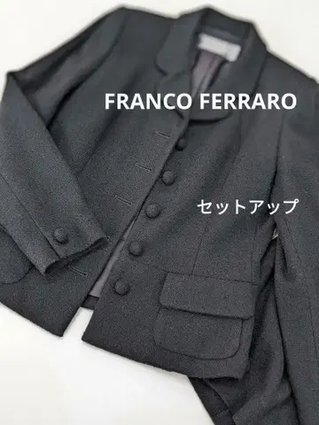 프랑코 페라로 수트 셋업 블랙 스커트 42