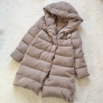 새상품급 플라스테 다운 코트 롱 A라인 숄카라 여배우 옷깃 워셔블