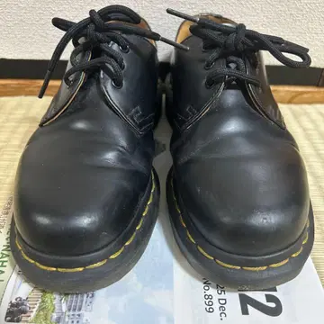 가죽 블랙 레이스업 슈즈