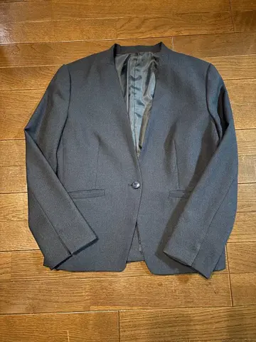 네이비 수트 노카라 자켓 & 팬츠 & 이너 3종 세트