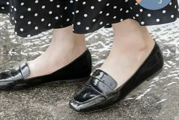 menue 에나멜 로퍼 블랙 미사용 새상품 레인 신발