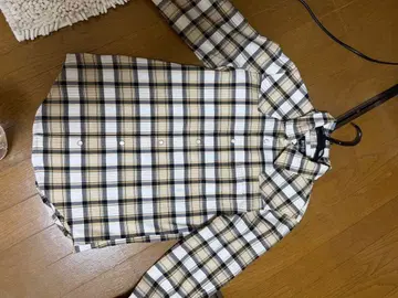 RTEG 체크 무늬 긴팔 셔츠 베이지/화이트/블랙