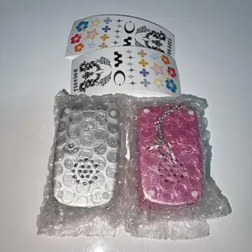 녹음 재생 그리운 옛날 휴대폰 + 마스코트 실버 사파이어 핑크